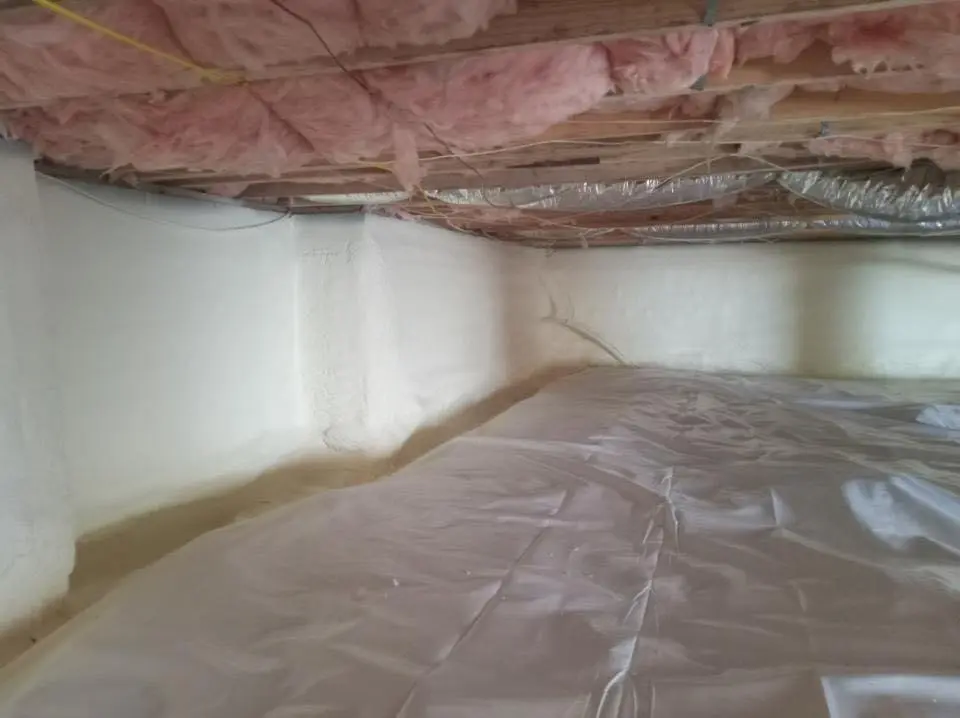 Crawl space encapsulation with closed-cell spray foam for Roof Leak Repair in Atlantic